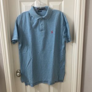 Polo Ralph Lauren Mens M SS polo shirt. Light Blue Heather.